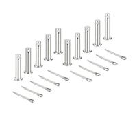 sourcing map 10Pcs M6x30mm Clevis Pins, 304 Stainless Steel Single Hole Flat Head Hitch Fastener Lock Systems with Cotter Pins for Furniture Installation Trailer Lawn Mower, Silver