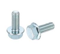 sourcing map 10pcs M8-1.25 x 20mm Metric Flange Hex Cap Bolt Fully Thread DIN 6921 Flanged Bolts Hexagon Screws Carbon Steel Zinc Plated Blue/White