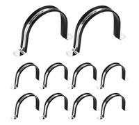 sourcing map 10Pcs M89 U-Tube Strap Clamp, 81mm 304 Stainless Steel Lined Clip Plastic Cushioned Insulated Clamp for Automotive Industrial Marine Household