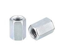 sourcing map 10pcs M8x12x16mm Coupling Nuts - Galvanized Carbon Steel Hex Threaded Rod Coupler for Furniture, Electronic, Industrial