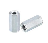 sourcing map 10pcs M8x12x25mm Coupling Nuts - Galvanized Carbon Steel Hex Threaded Rod Coupler for Furniture, Electronic, Industrial