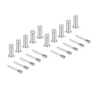 sourcing map 10Pcs M8x20mm Clevis Pins, 304 Stainless Steel Single Hole Flat Head Hitch Fastener Lock Systems with Cotter Pins for Furniture Installation Trailer Lawn Mower, Silver