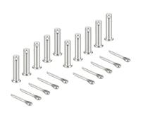 sourcing map 10Pcs M8x40mm Clevis Pins, 304 Stainless Steel Single Hole Flat Head Hitch Fastener Lock Systems with Cotter Pins for Furniture Installation Trailer Lawn Mower, Silver