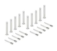 sourcing map 10Pcs M8x60mm Clevis Pins, 304 Stainless Steel Single Hole Flat Head Hitch Fastener Lock Systems with Cotter Pins for Furniture Installation Trailer Lawn Mower, Silver