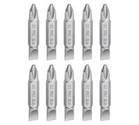 sourcing map 10pcs Magnetic Double Ended Screwdriver Bit PH2/SL6 1.5" Length 1/4" Hex Shank S2 Steel Phillips Cross Slotted Flat Screw Driver Bit, Grey