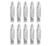 sourcing map 10pcs Magnetic Double Ended Screwdriver Bit PH2/SL6 1.5" Length 1/4" Hex Shank S2 Steel Phillips Cross Slotted Flat Screw Driver Bit, Silver