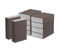 sourcing map 10pcs Medium Grit Sanding Sponge Blocks 120-180 Grit Foam Sanding Block for Polishing Kitchen Metal Wood Drywall, 100x70x25mm