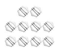 sourcing map 10Pcs Metal Adjuster Slide Buckles, 30mm Webbing Strap Roller Pin Clip Buckle Tri Glide for Vest, Suit, Bag Replacement Part (Silver)