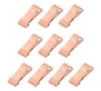 sourcing map 10pcs Metal Alligator Clamps 1.3" x 0.5" Mini Spring Clamp Hanging Crocodile Clips with Smooth Jaw for Work Photo Clothes Crafts, Champagne