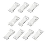 sourcing map 10pcs Metal Alligator Clamps 1.3" x 0.5" Mini Spring Clamp Hanging Crocodile Clips with Smooth Jaw for Work Photo Clothes Crafts, Silver
