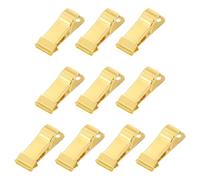 sourcing map 10pcs Metal Alligator Clamps 1.3" x 0.5" Mini Spring Clamp Hanging Crocodile Clips with Smooth Jaw for Work Photo Clothes Crafts, Gold