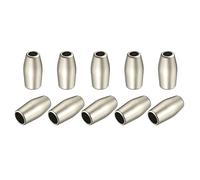 sourcing map 10Pcs Metal Bell Stopper, 3.7mm Conical Cord Ends Lock Rope Fastener End Stoppers for Drawstring Lanyard Backpack Bag DIY, Silver White