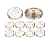 sourcing map 10pcs Metal Blazer Button, 25mm/0.98" Decorative Round Sewing Shank Buttons, Nautical Style Patterns for Men Women Suit Coat Jacket Uniform, Gold White