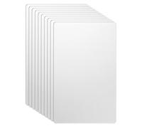 sourcing map 10pcs Metal Business Card 80 x 50 x 0.5mm 304 Stainless Steel Mirror Laser Engraving Cards Custom Blanks CNC Engraving Sheets for House Office DIY Gift Invitations, White