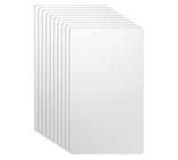 sourcing map 10pcs Metal Business Card 85 x 50 x 0.5mm 304 Stainless Steel Mirror Laser Engraving Cards Custom Blanks CNC Engraving Sheets for House Office DIY Gift Invitations, White