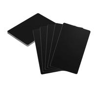 sourcing map 10pcs Metal Business Cards Blanks 3.4" x 2.1" x 0.02" Aluminum Laser Engraving Blank Name Custom Card CNC Engraving Sheets for House Office DIY Gift Plate Invitations, Black