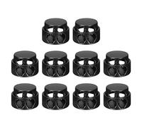 sourcing map 10pcs Metal Cord Locks, 3.8mm Double Hole Spring Stopper Fastener Slider Toggles End for Drawstrings Bags Backpacks Clothing Lanyards, Electrophoretic Black