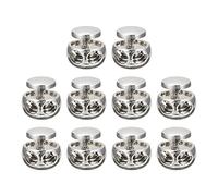 sourcing map 10pcs Metal Cord Locks, 3mm Double Hole Spring Stopper Fastener Slider Toggles End for Drawstrings Bags Backpack Clothing Lanyards, White Nickel