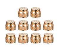 sourcing map 10pcs Metal Cord Locks, 4mm Double Hole Spring Stopper Fastener Slider Toggles End for Drawstrings Bags Backpack Clothing Lanyard, Golden
