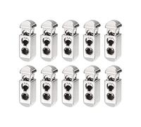 sourcing map 10pcs Metal Cord Locks, 4mm Double Hole Spring Stopper Fastener Slider Toggles End for Drawstrings Bags Backpack Clothing Lanyards, White Nickel