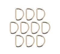 sourcing map 10pcs Metal D Ring 1.6"(40mm) D-Rings Buckle for Hardware Bags Belts Craft DIY Accessories Gold Tone