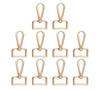 sourcing map 10pcs Metal D Ring Lobster Claw Clasps 1.02" (26mm) Zinc Alloy 360 Degree Swivel Trigger Push Gate Snap Hooks for Keychains Jewelry Strap DIY Crafts, Light Gold