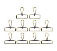 sourcing map 10pcs Metal D Ring Lobster Claw Clasps 2.01" (51mm) Zinc Alloy 360 Degree Swivel Trigger Push Gate Snap Hooks for Keychains Jewelry Strap DIY Crafts, Yellow