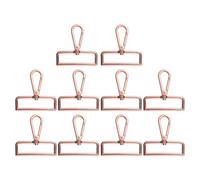 sourcing map 10pcs Metal D Ring Lobster Claw Clasps 2" (50.8mm) Zinc Alloy 360 Degree Swivel Trigger Push Gate Snap Hooks for Keychains Jewelry Strap DIY Crafts, Rose Gold