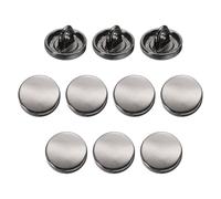 sourcing map 10pcs Metal Flat Button, 10mm Round Metal Sewing Button Alloy Shank Replacement Button for Men Women Suit Woolen Coat Shirt Jacket Trousers Sewing Crafts, Gun Black