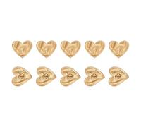 sourcing map 10Pcs Metal Heart Buttons, 16mm Heart Shape Sewing Craft Buttons with Single Hole for Sewing Blouse Shirt Button DIY Garments and Accessories, Matte Gold