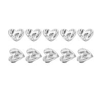 sourcing map 10Pcs Metal Heart Buttons, 21mm Heart Shape Sewing Craft Buttons with Single Hole for Sewing Blouse Shirt Button DIY Garments and Accessories, Silver
