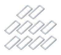 sourcing map 10Pcs Metal Rectangle Ring, 2 x 5/8 Inch Metal Rectangular Buckle Webbing Strap Fastener for Bag Belt DIY Accessories, Silver