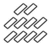 sourcing map 10Pcs Metal Rectangle Ring, 2 x 5/8 Inch Metal Rectangular Buckle Webbing Strap Fastener for Bag Belt DIY Accessories, Metallic Black