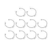 sourcing map 10Pcs Metal Ring Base Blank, 6mm Adjustable Pad Cabochon Ring Blank Base Flat Bezel Tray for Jewelry Making Finding DIY, White Gold
