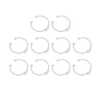 sourcing map 10Pcs Metal Ring Base Blank, 6mm Adjustable Pad Cabochon Ring Blank Base Flat Bezel Tray for Jewelry Making Finding DIY, Silver White