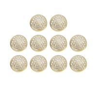 sourcing map 10pcs Metal Round Buttons 18mm Alloy Shank Rhinestone Sewing Craft Replacement Buttons for Clothing Decoration DIY Accessories, Light Gold
