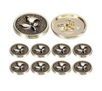 sourcing map 10pcs Metal Shank Button, 20mm/0.79" Vintage Round Tulip Flower Button Decorative Sewing Buttons Elegant for Coat Suit Cardigan Sewing DIY Crafts, Gold Black
