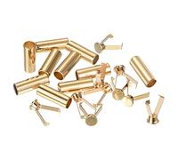 sourcing map 10pcs Metal Shoe Lace Tips, DIY Shoelaces Repair Replacement Head Metal Drawstring Rope Stopper Rope Fastener End Stopper for Shoelaces Hat Rope, Gold
