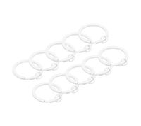 Sourcing Map 10Pcs Metal Split Keychain Rings, Round Flat Key Holder with Open Jump Ring, White