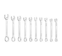 sourcing map 10pcs Mini Combination Wrench Set 5/32" - 3/16" 6-Point and 13/54" - 7/16" 12-Point Box End & 15 Degree Angled Offset Open End CR-V Steel Double Ended Spanner for Automotive Repair