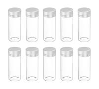 sourcing map 10Pcs Mini Glass Bottles with Lids, 30ml Small Clear Bottles Glass Empty Jars Vials for DIY Crafts Party Wedding Decor Favors
