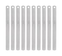 sourcing map 10pcs Mn Steel Feeler Gauge 0.04mm Thickness 150mm Length Metric Filler Thickness Gage Gap Measuring Tool Single Blade