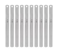 sourcing map 10pcs Mn Steel Feeler Gauge 0.08mm Thickness 150mm Length Metric Filler Thickness Gage Gap Measuring Tool Single Blade