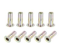 sourcing map 10Pcs Multi-Grip Rivet Nut, M5 Flat Head Carbon Steel Pre-Bulbed Shank Threaded Insert Nut with Zinc Plated Finish