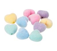 Sourcing Map 10Pcs Multicolor Velvet Beads, 19mm x 21mm Round Flocking Craft Beads for DIY Projects