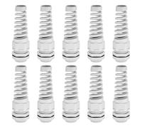 sourcing map 10Pcs NPT 3/4" Strain Relief Cord Connector, PA66 Nylon IP68 Waterproof Cable Gland White Flexible Spiral Pigtail Cord Grip Strain Relief with Gaskets for 12-18mm Cable Range