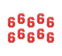 sourcing map 10Pcs Number Patches Embroidered Decorative Repair Patches Iron on Patches Sew On Embroidered Applique Patches 6 Red 2" Height for Clothes, Shoes, Hats, Backpacks, DIY