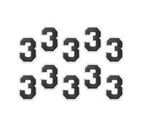 sourcing map 10Pcs Number Patches Embroidered Decorative Repair Patches Iron on Patches Sew On Embroidered Applique Patches 3 Black 2" Height for Clothes, Shoes, Hats, Backpacks, DIY