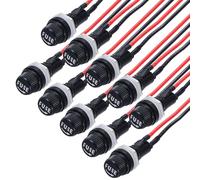 sourcing map 10Pcs Panel Mount Fuse Holder 5x20mm AC 250V 10A/AC 125V 15A Screw Cap Fuse Holders with Pre-Soldered Wires,Oblate Port