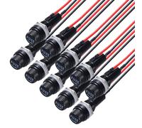 sourcing map 10Pcs Panel Mount Fuse Holder 6x30mm AC 250V 10A/AC 125V 15A Screw Cap Fuse Holders with Pre-Soldered Wires,Oblate Port